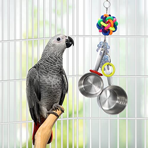 Litewoo Bird Stainless Steel Bell Toys, Safe and Stable Hanging Spoons Pipe Chew Bite Toy（D） - color: Toy D