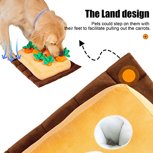 JOYELF Hide and Seek Plush Dog Toys, Interactive Squeak Dog Toys Teething Chew Toys Plush Carrot Field Educational Toys for Small Medium Large Dogs and Cats with 8 Carrots - color: Carrot field