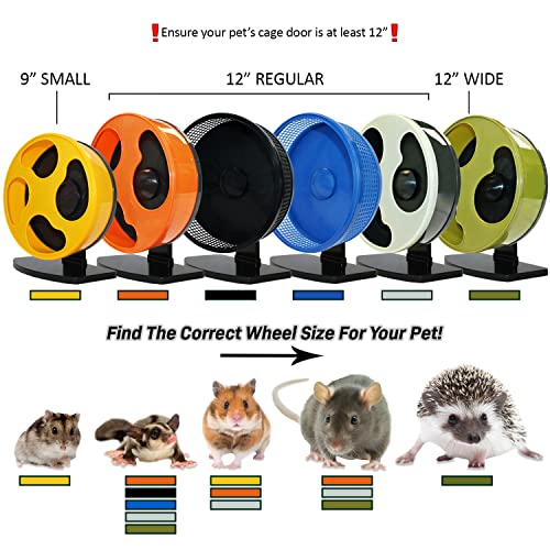 Silent Runner Glow Wheel - 12" Regular - Exercise Wheel (Wheel + Autoclean Track + Cage Attachment) - size: Wheel + Autoclean Track + Cage Attachment