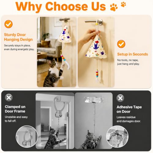 Interactive Cat Toys for Indoor Cats, Automatic Hanging Cat Hunting Toy - color: yellow