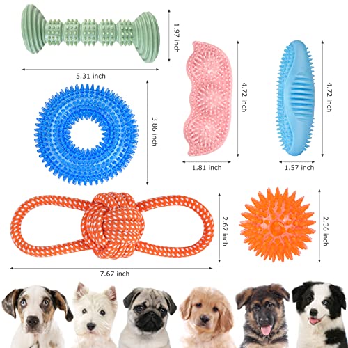 Dog Chew Toys for Puppy Teething, 3Pack 2-8 Months Puppies Teething Toys Soft & Durable Puppy Toys for Cleaning Teeth and Protects Oral Health Both Small Dogs & Medium Dog Suitable (6 Pack) - color: 6 PACK