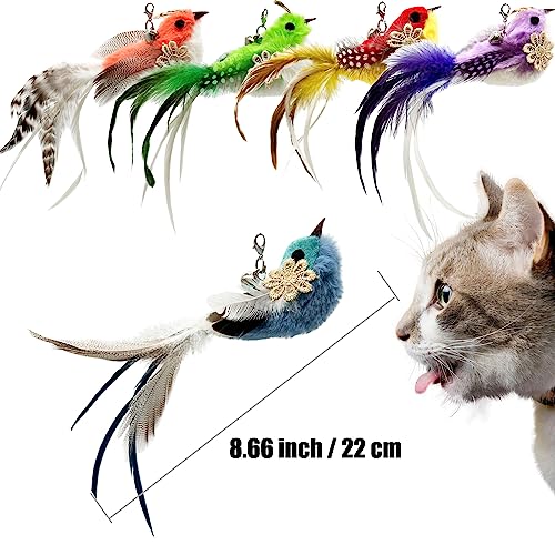 Cat Feather Toys Refill, 5 Pieces Attachments Feathers Bird for Cat Wand - color: 5PCS Cat Feather Bird Refills