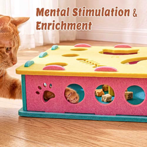 21 Pcs Interactive Cat Toys for Indoor Cats, Cat Puzzle Box with Rechargeable Automatic Ball, Hanging Toy, Plush Mice and Balls 3-in-1 Kitten Toys for Indoor Bored Kittens - style: Modern (only puzzle box)