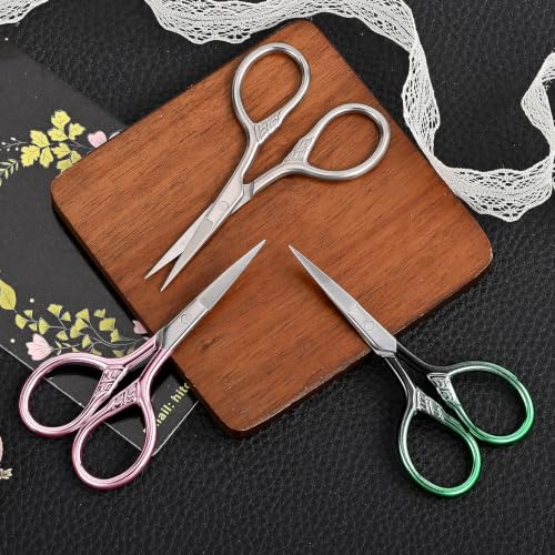 Small Pointed Scissors for Women Men Facial Hair, Beard, Mustache - color: Pink