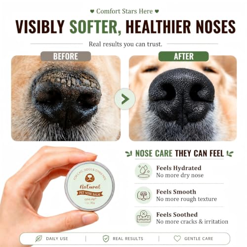 Snout Soother Nose Balm for Dogs & Cats - Natural Healing & Moisturizing Balm for Dry, Cracked Snouts - Plant-Based, Soothing Skin Formula
