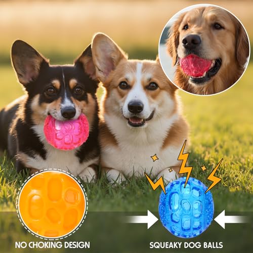 24 Pcs 2.36'' Squeaky Dog Toy Balls Rubber Dog Toys for Play, Bright Color - color: Bright Color