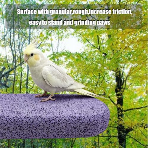 4 Bird Beak Grinding Stone Parrot Perch Stand for Small Birds - color: Cyan-Purple-Pink, size: Big
