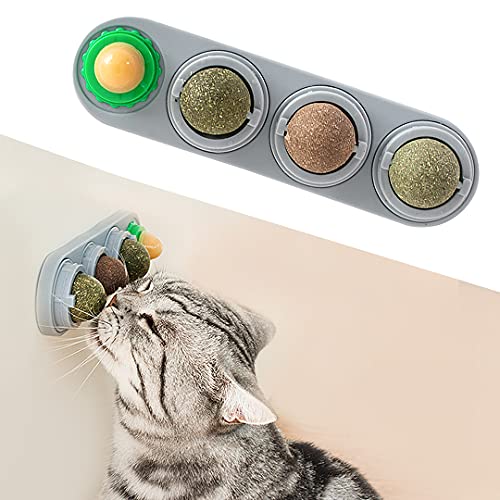 Potaroma 4 Catnip Silvervine Ball Toys, Extra Cat Energy Ball