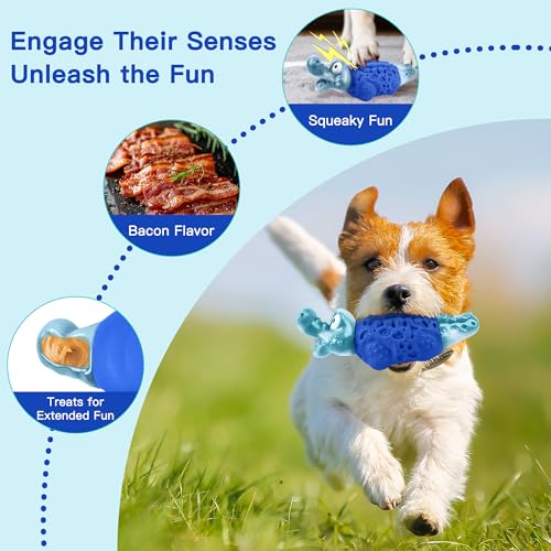 Dog Toys for Aggressive Chewers, Tough Squeaky Dog Chew Toy - color: Royal Blue