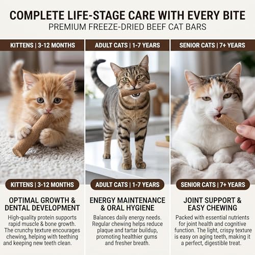 Freeze Dried Cat Chew Sticks Kitten Beef Treats No Grass 15pcs - size: Pro-15 Pack