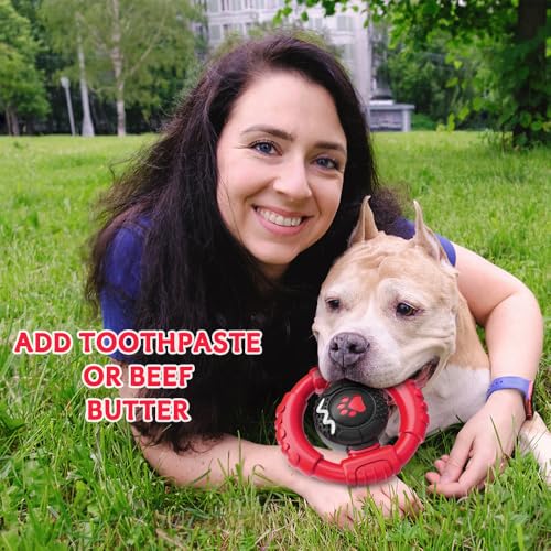 Dog Toys for Aggressive Chewers Large Medium Small Breed Indestructible - color: Red