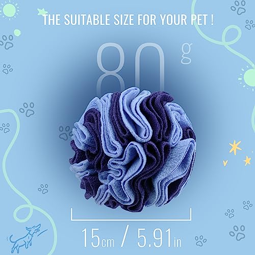 Pet Snuffle Ball, Puzzle Sniffing Interactive Dog Ball for Blind Dogs Training Stress Relief Dog Enrichment Toys Treat Machine Washable (15cm, Gradient Purple) - color: Gradient purple, size: 15cm