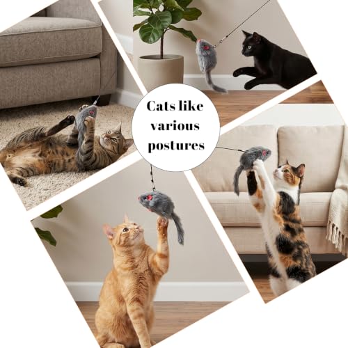 3PCS Cat Toys Door Adjustable Hanging Mouse for Indoor Cats