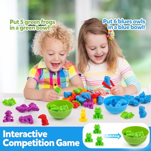 Counting Animals Toys Matching Game Preschool Learning Activity for 3+yrs