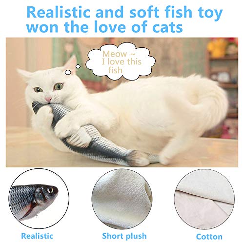 Tocirelo Cat Toys Flopping Fish with Catnip, Moving Interactive Cat Toy - color: Carp