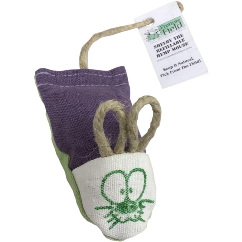 From The Field | Shelby Refillable Hemp Mouse Catnip Toy for Cats |USA-Made - color: Refillable Shelby