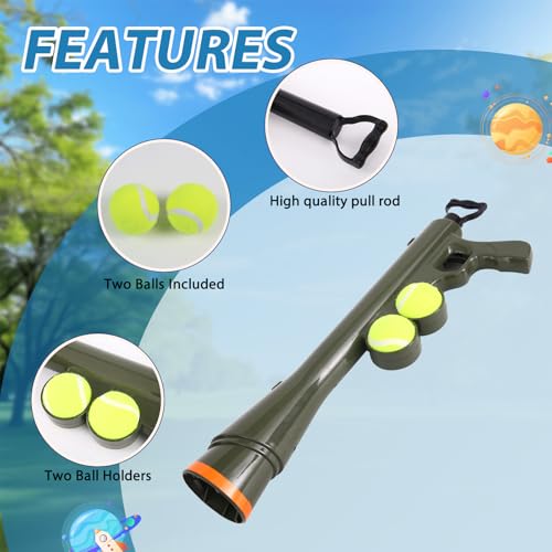 Dog Ball Launcher, Tennis Ball Thrower Launches 30+ft, Green - color: Green