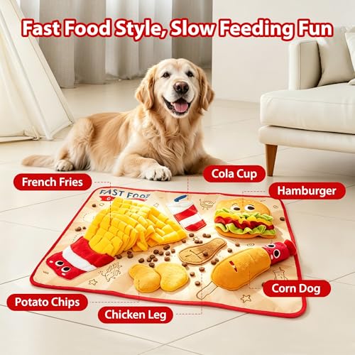 Gigwi Snuffle Mat for Dogs, Non-Slip Dog Puzzles for Smart Dogs and Cats