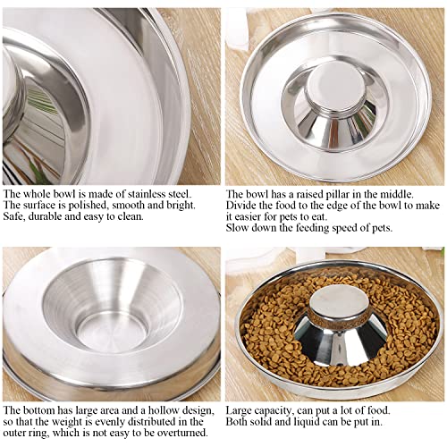 Stainless Steel Pet Bowl for Puppy and Cat, Dog Food and Water Feeding Bowl, Puppies and Kittens Weaning Bowls, Multiple Dogs and Cats Eat and Drink Together (1PC, M) - size: M - 5¼cups/42oz
