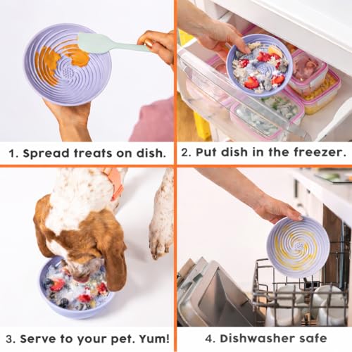 Wobbowl - Silicone Dog Freezer Bowl - Slow Feeder Bowl & Lick Mat (Almond) - color: Almond