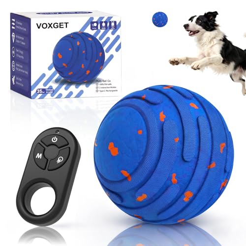 Smart Interactive Dog Ball with Remote Control for Medium Large Dogs - color: Bright Blue