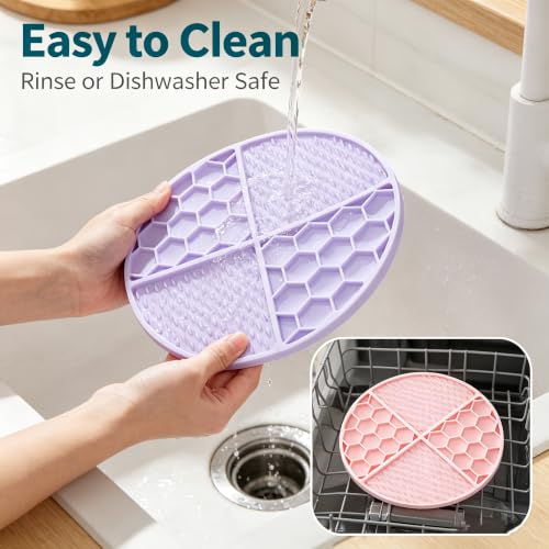 2 Pack Dogs & Cats Lick Mat, BPA Free 61 Suction Cups Slow Feeder
