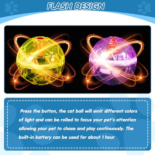 Frienda 4 Pcs Light up Cat Ball LED Motion Ghost Hunting Cat Ball, Bright - color: Bright