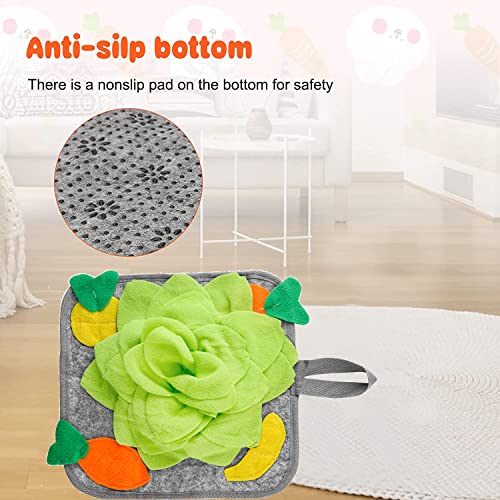 Rabbit Foraging Mat Interactive Bunny Snuffle Feeding Toy for Small Animals - color: Green