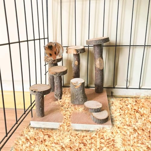 Wooden Hamster Platform Climb Toy Cage Accessories for Gerbil Dwarf Hamster - size: Medium
