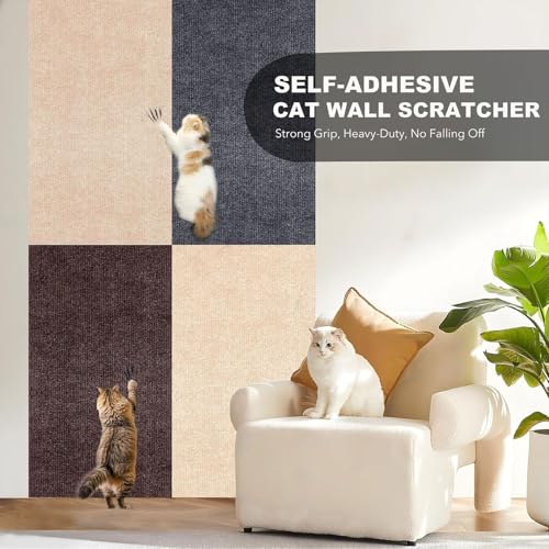 Self-Adhesive Cat Scratching Mat, Durable Couch Protector from Cat Claws - color: Dark Grey, size: 78.7"X15.8"