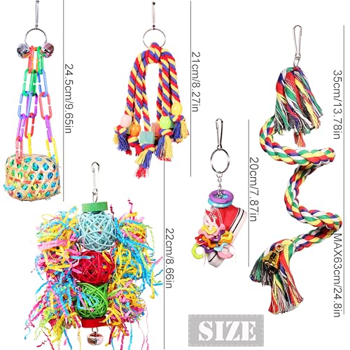 Parrot Parakeet Bird Toys, Cockatiel Budgies Cage Toys