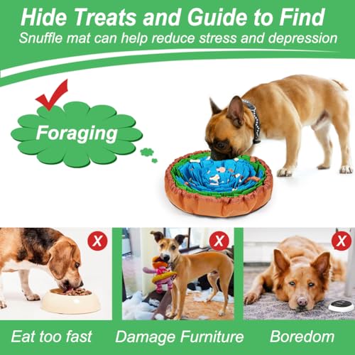 Vivifying Snuffle Mat for Dogs, Adjustable Feeding Mat for Slow Eating - color: Blue&Green&Brown