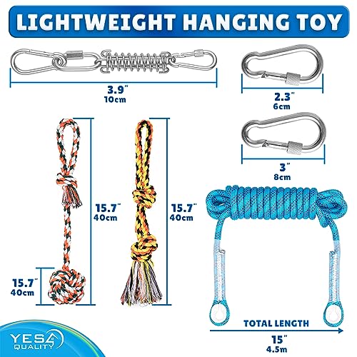 YES4QUALITY Dog Bite Pillow & Outdoor Bungee Hanging Toy Bundle