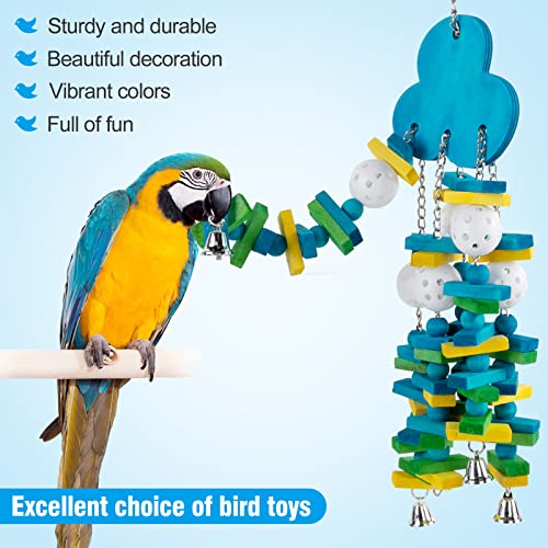 Large Bird Parrot Toys for Cockatoos African Grey Macaws Amazon Parrots - color: Blue