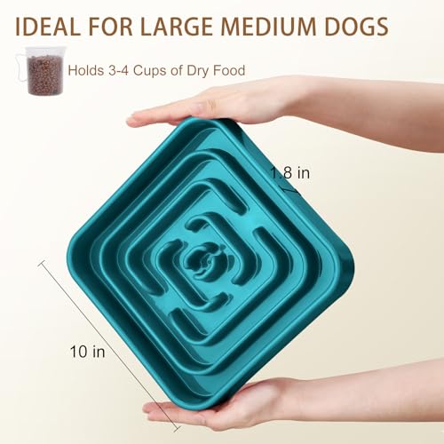 Slow Feeder Dog Bowls for Large Medium Dogs, Anti-Choking Slow Eating Maze Dog Food Bowl, Anti-Slip Slow Feeding Pet Puzzle Bowl,Green - color: green