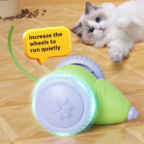 Interactive Cat Toys for Indoor Cats,Automatic Moving Kitten Toys,Cat Balls - color: Green
