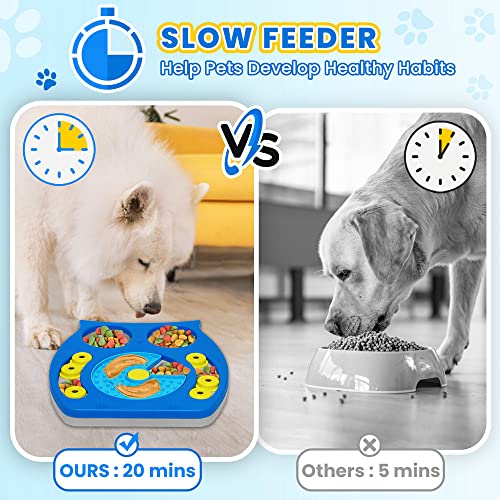 Joansan Dog Puzzle Toy, Enrichment Toy Treat Dispenser for IQ Stimulation - color: Dark Blue OWL-Large Dog