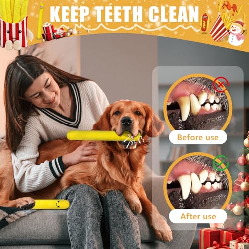 YZHDUXIU Dog Squeak Toys 5 Pack Christmas French Fry Plush Chew Small Dogs - color: Red French Fry