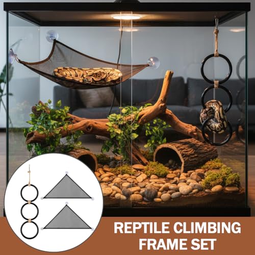 Snake Climbing Rings with 2 Hammock, Snake Climbing Toys Snake Enrichment