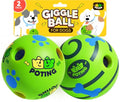 Giggle Ball for Dogs 2 Pack,Interactive Dog Toys,Funny Giggle Sound Toy Ball,Rolling Squeaky Toy for Large Medium Small Dogs,Fun Giggle Sounds Attract Attention When Rolled or Shaken-3.14 inch
