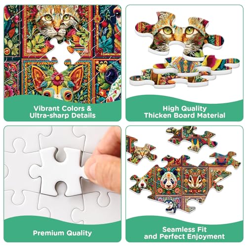 500 Piece Puzzles for Adults, Beautiful Wild Animals Puzzle - color: Knitted Animals
