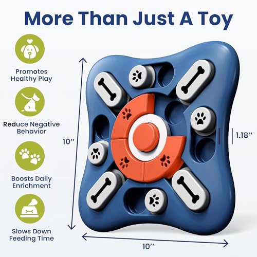 PAWSPIK Interactive Treat Dispensing Puzzle Dog Toy, Blue & Orange - color: Orange and Blue