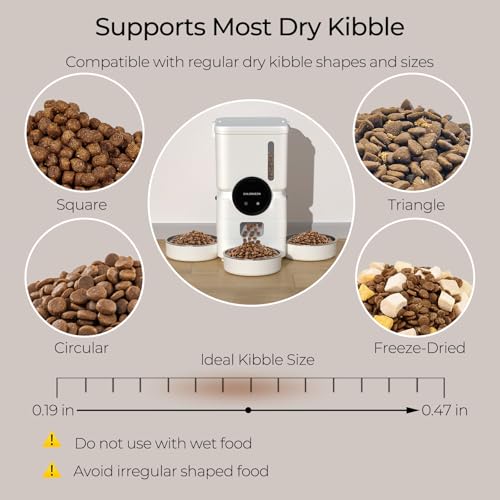 Automatic Cat Feeder for 3 Cats, 6L 2.4G WiFi Feeder, Slow Feed, Warm White - color: Warm White