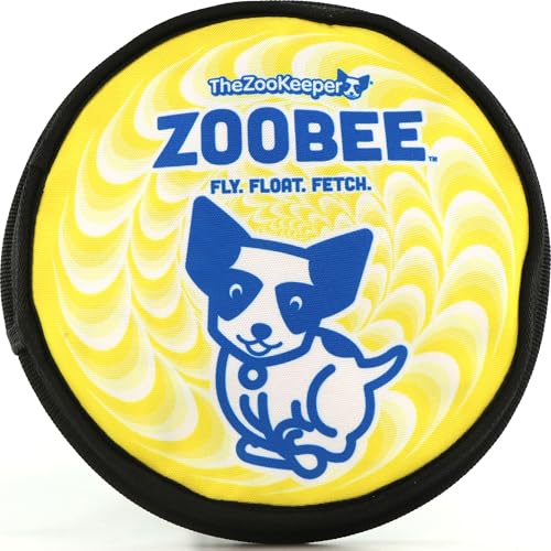 The ZooKeeper ZooBee Flying Disc Dog Toy – Soft & Durable Toss Disc, Yellow - color: Yellow