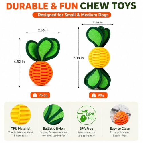 2-Pack Durable Dog Chew Balls for Aggressive Chewers