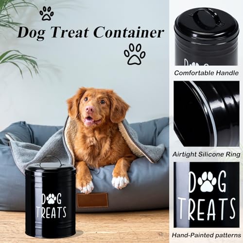 Dog Treat Container Airtight, 9.1''Hx5.5''W, 10 Cup Capacity (Black) - color: Black - Single
