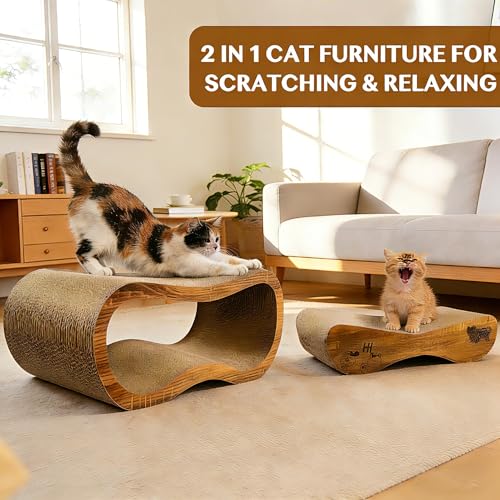 Cat Scratcher, 2 in 1 Cardboard Cat Scratchers for Indoor Cats Scratch Pad - size: 70CM