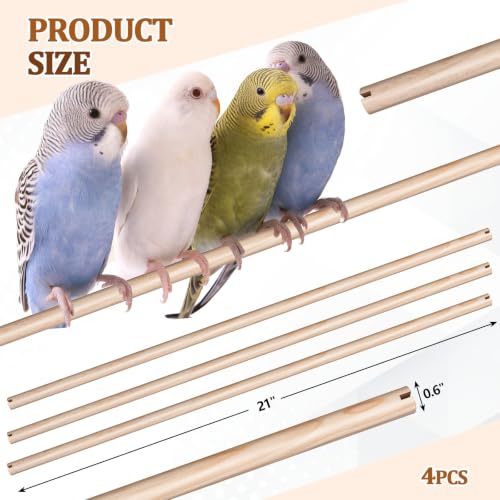 Sintuff Bird Perches Natural Wood Double Slots, 21 Inches, 8 Pcs - size: 21 Inches