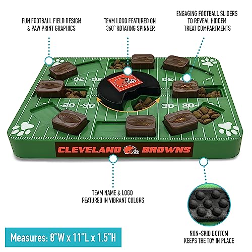 Pets First NFL Cleveland Browns Puzzle Toy for Dogs, Slow Feeder Board for Pets, Interactive Doggie Treat Toy - color: CLEVELAND BROWNS