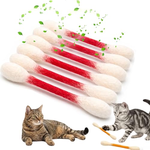 Giant Cotton Swabs Cat Toys with Catnip 6 Pk (E) - color: E